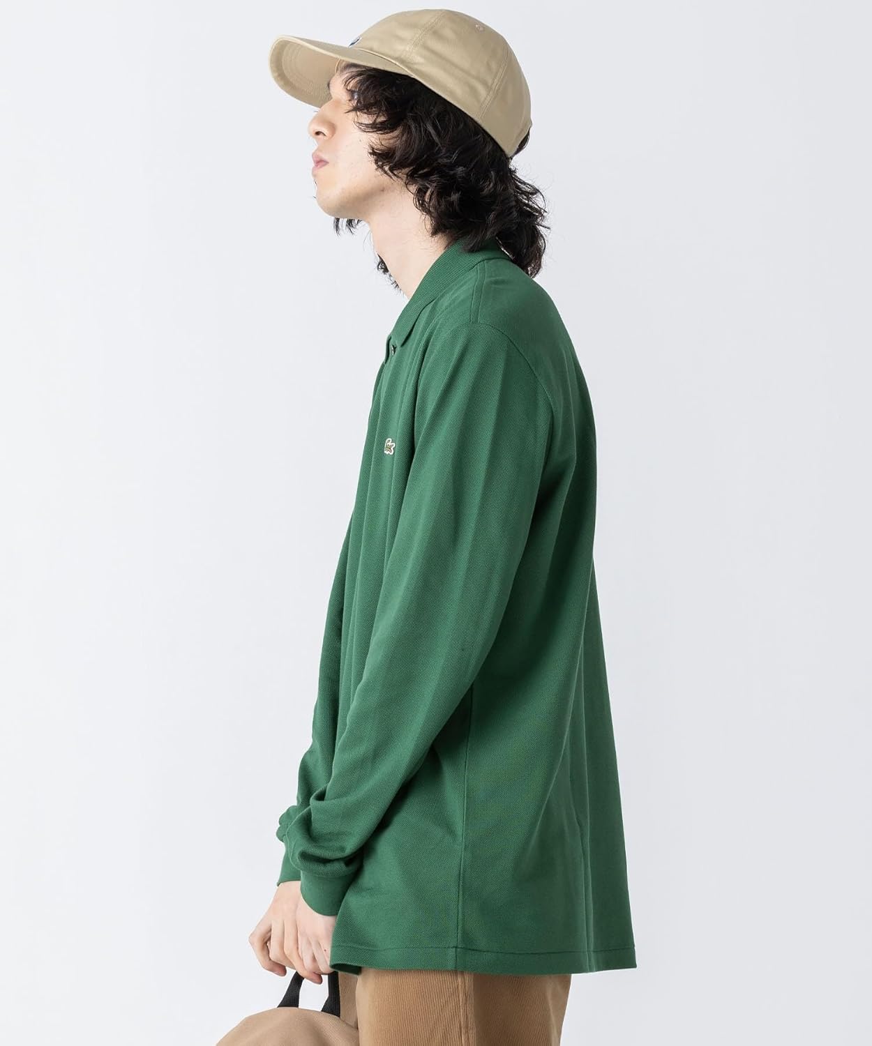 Официальная поло-рубашка Lacoste Original Fit с длинным рукавом, модель L1312, зеленый — фото 3