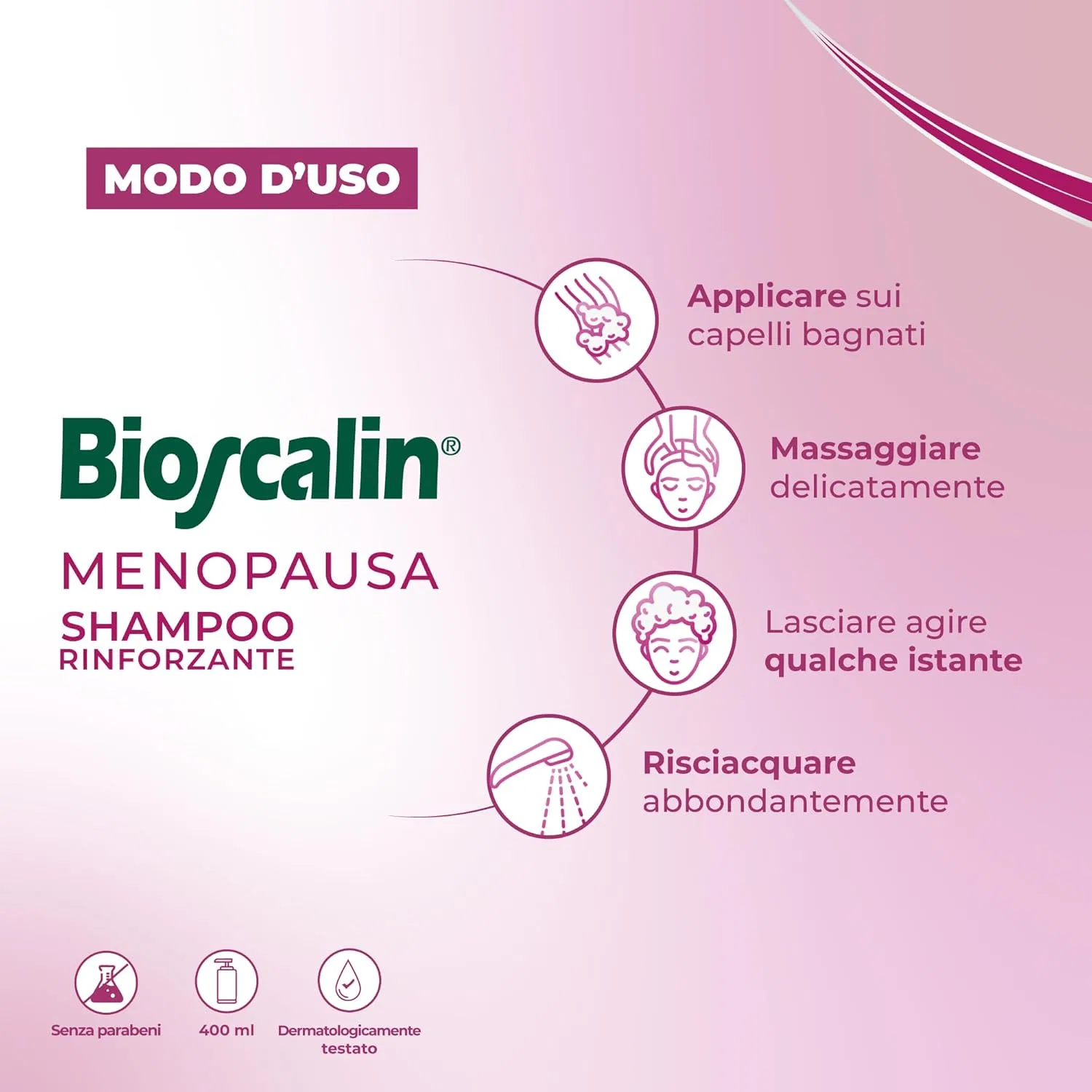 Укрепляющий шампунь Bioscalin MENOPAUSA для женщин 400 мл Bioscalin — фото 4