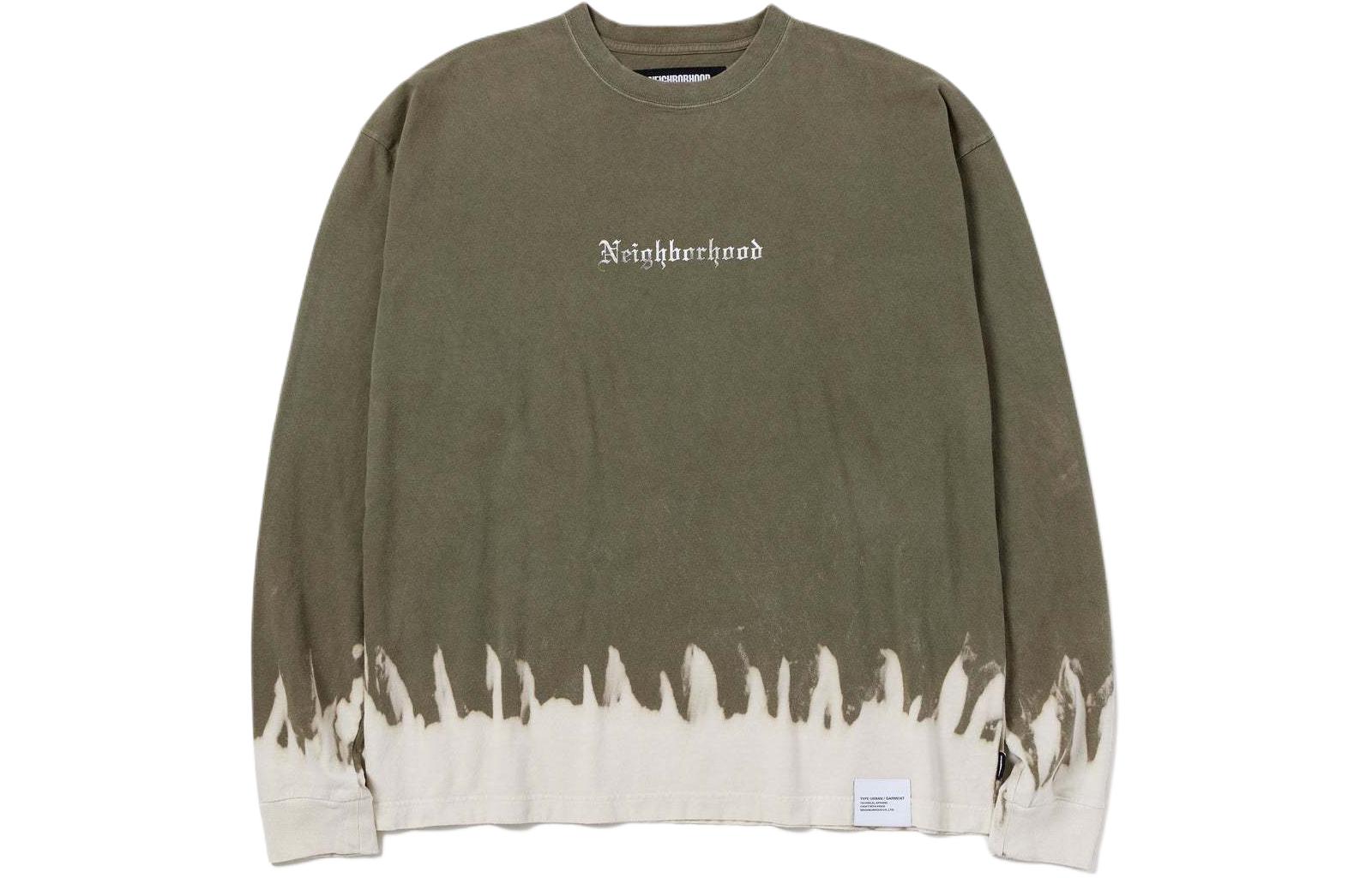 

Футболка с длинным рукавом в технике dip-dye NEIGHBORHOOD, оливково-зеленый