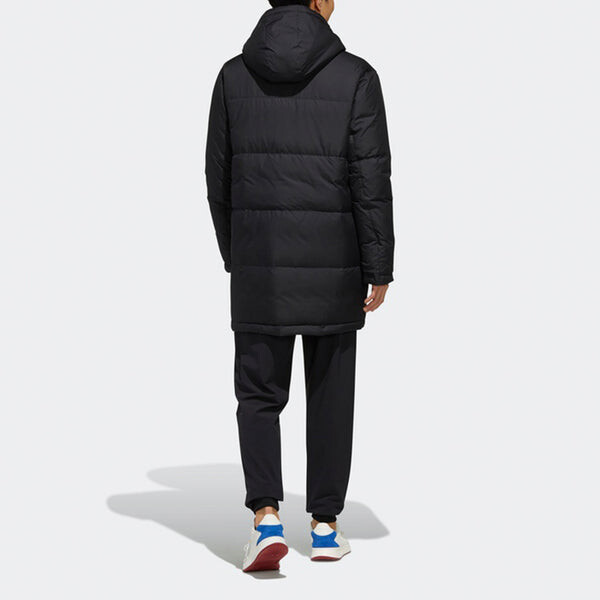 Пуховик adidas neo Casual hooded Stay Warm Down Jacket Black, черный — фото 4
