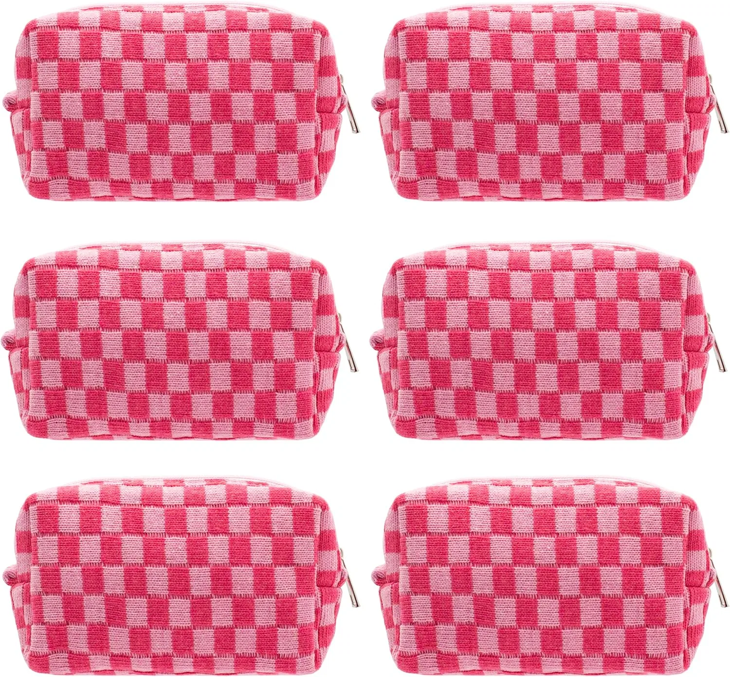 Косметичка «Checkered» на молнии от PAZIMIIK Pazimiik, Hot Pink