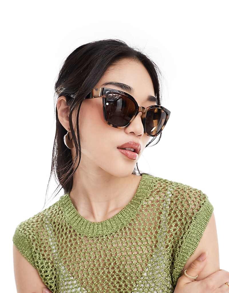 

& Other Stories Коричневые солнцезащитные очки квадратной формы в черепаховой оправе