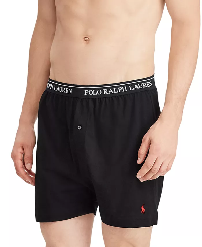 Мужские боксеры из хлопкового трикотажа классического кроя, 5 штук Polo Ralph Lauren, черный — фото 2