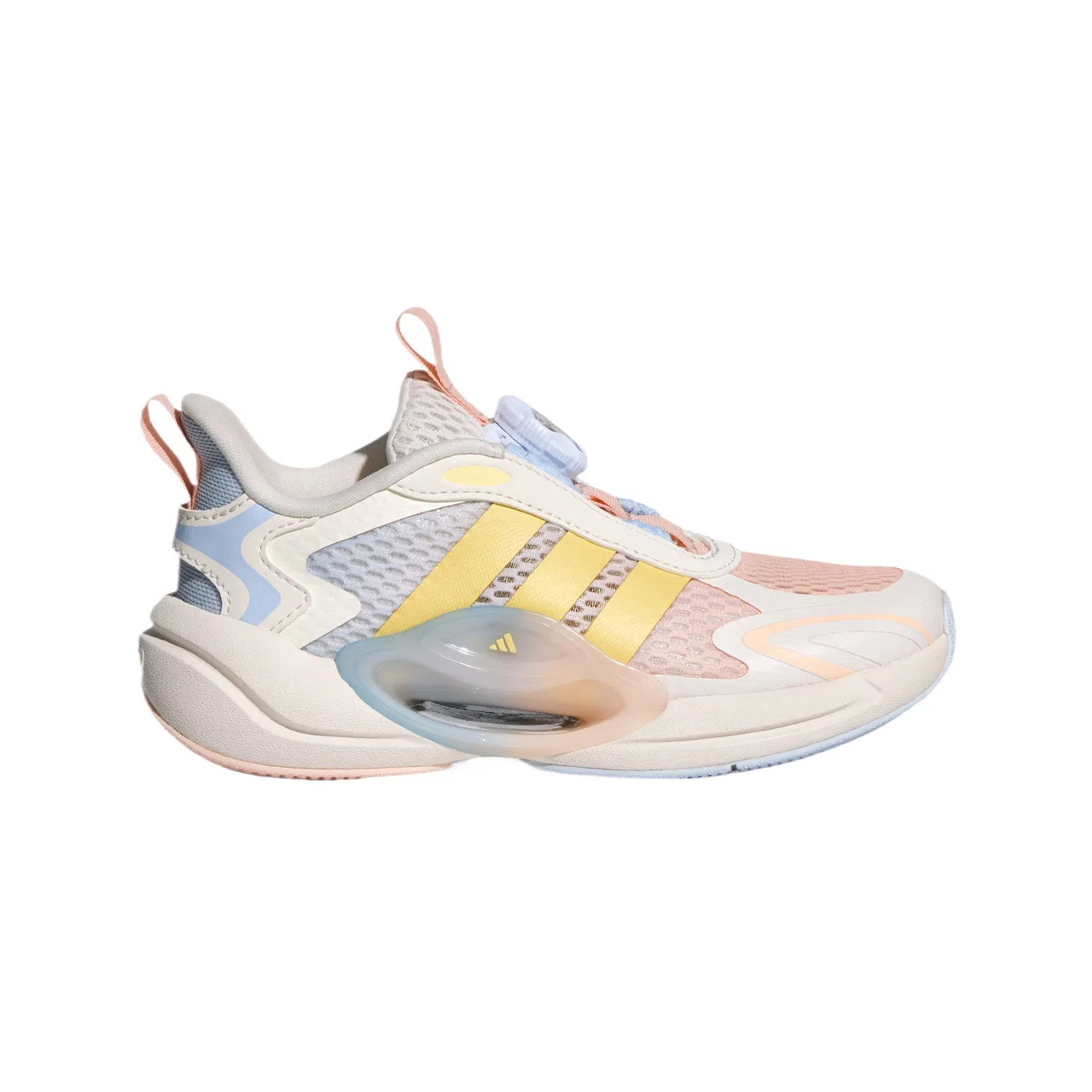 Кроссовки детские из искусственной кожи и текстиля Low top Adidas, Pink White/Yellow/Light Pink — фото 3
