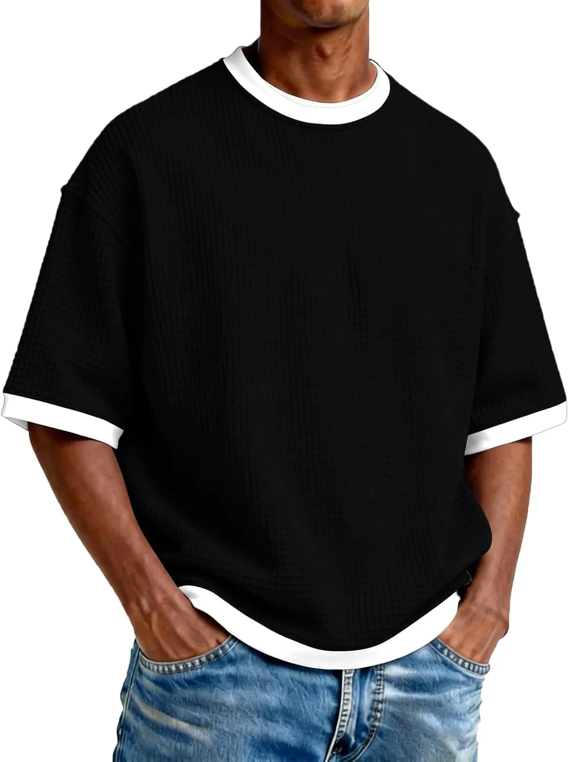 

Футболка мужская Athletic Short Sleeve Color Block RODYETQQ