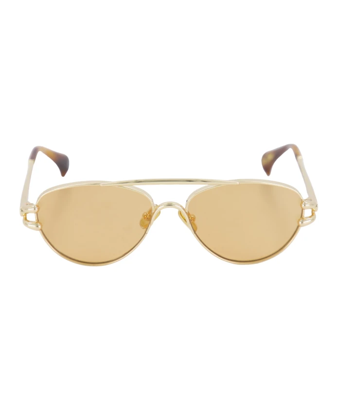 

Узкие солнцезащитные очки-авиаторы numero seis Le Specs, желтый