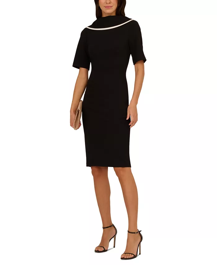 

Женское платье-футляр с V-образным вырезом на спине Adrianna Papell, черный