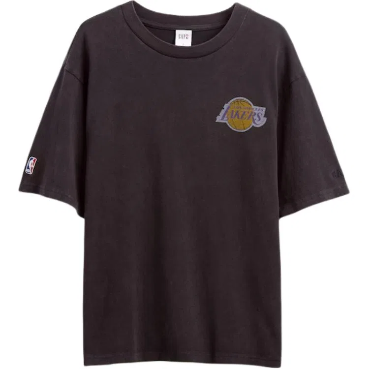 Футболка X NBA унисекс, цвет charcoal gray, круглый вырез, прямой крой GAP