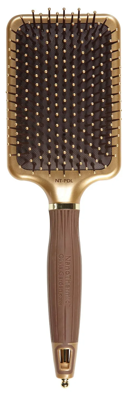 Расческа-стайлер Olivia Garden Ceramic + Ion Nano Thermic Hair Brush Паддл-щетка, Chocolate and Gold