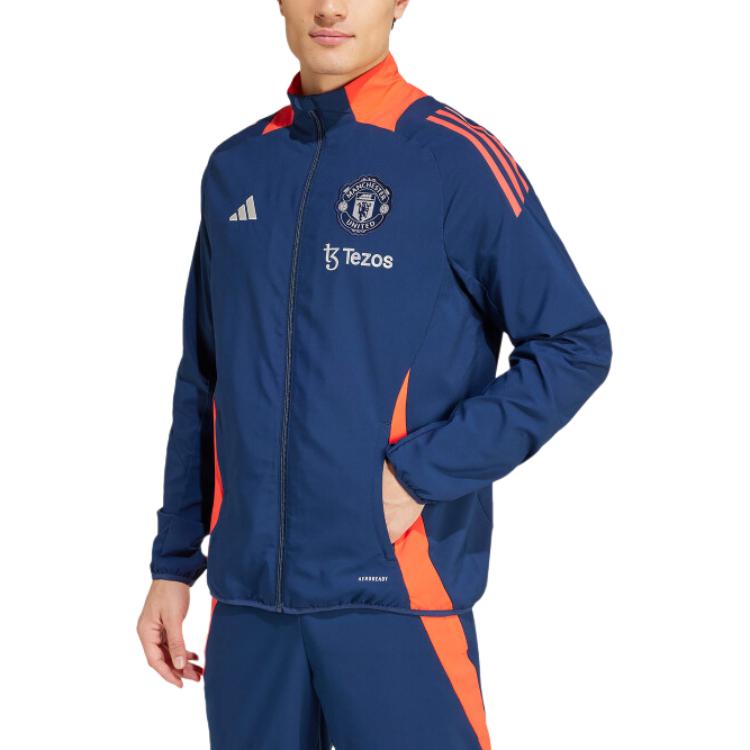 Adidas Курка Manchester United Tiro 24 мужская, Midnight Indigo/Bright Red — фото 4