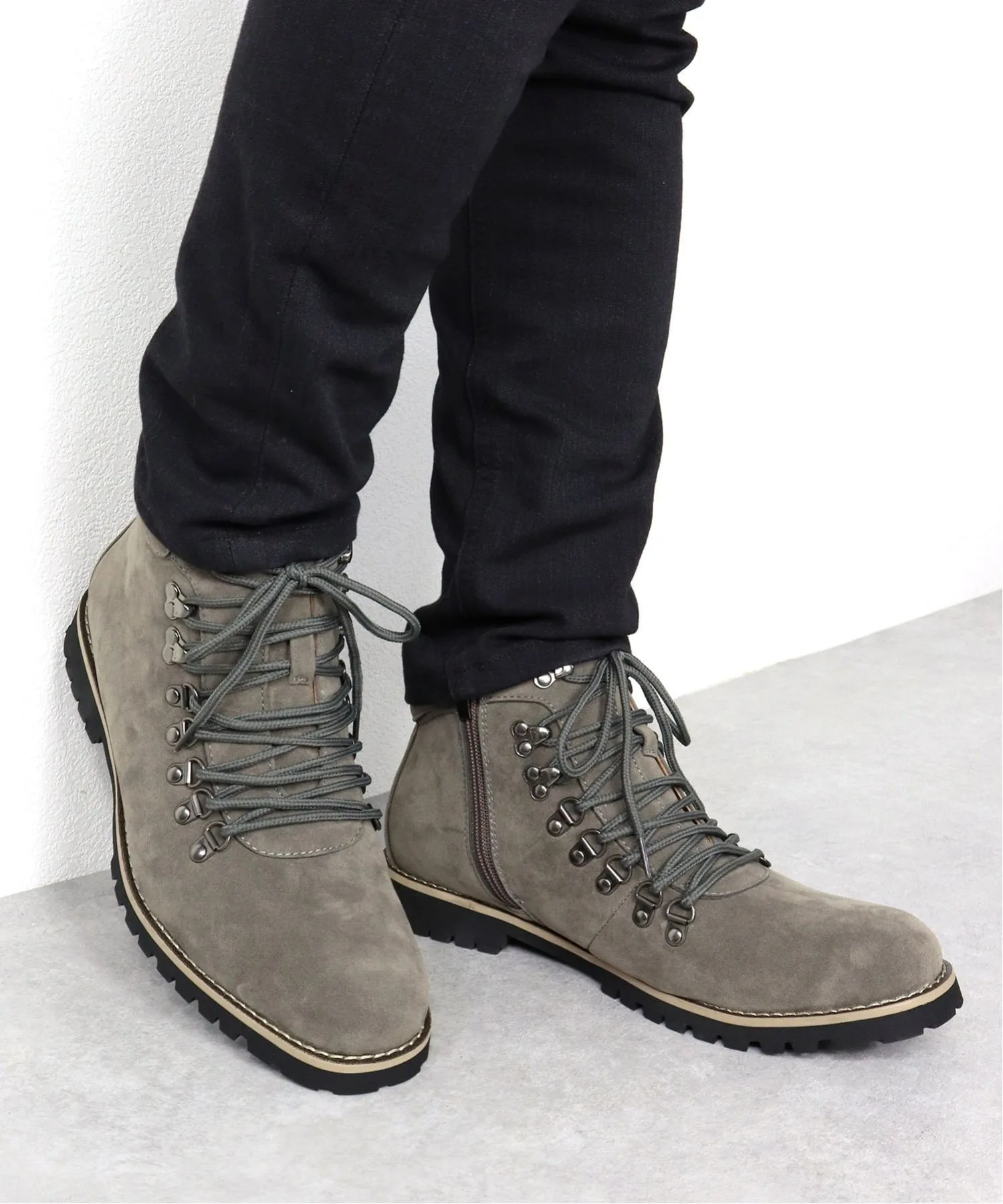 Повседневные офисные высокие горные ботинки 2352 Aaa+, Gray suede — фото 2