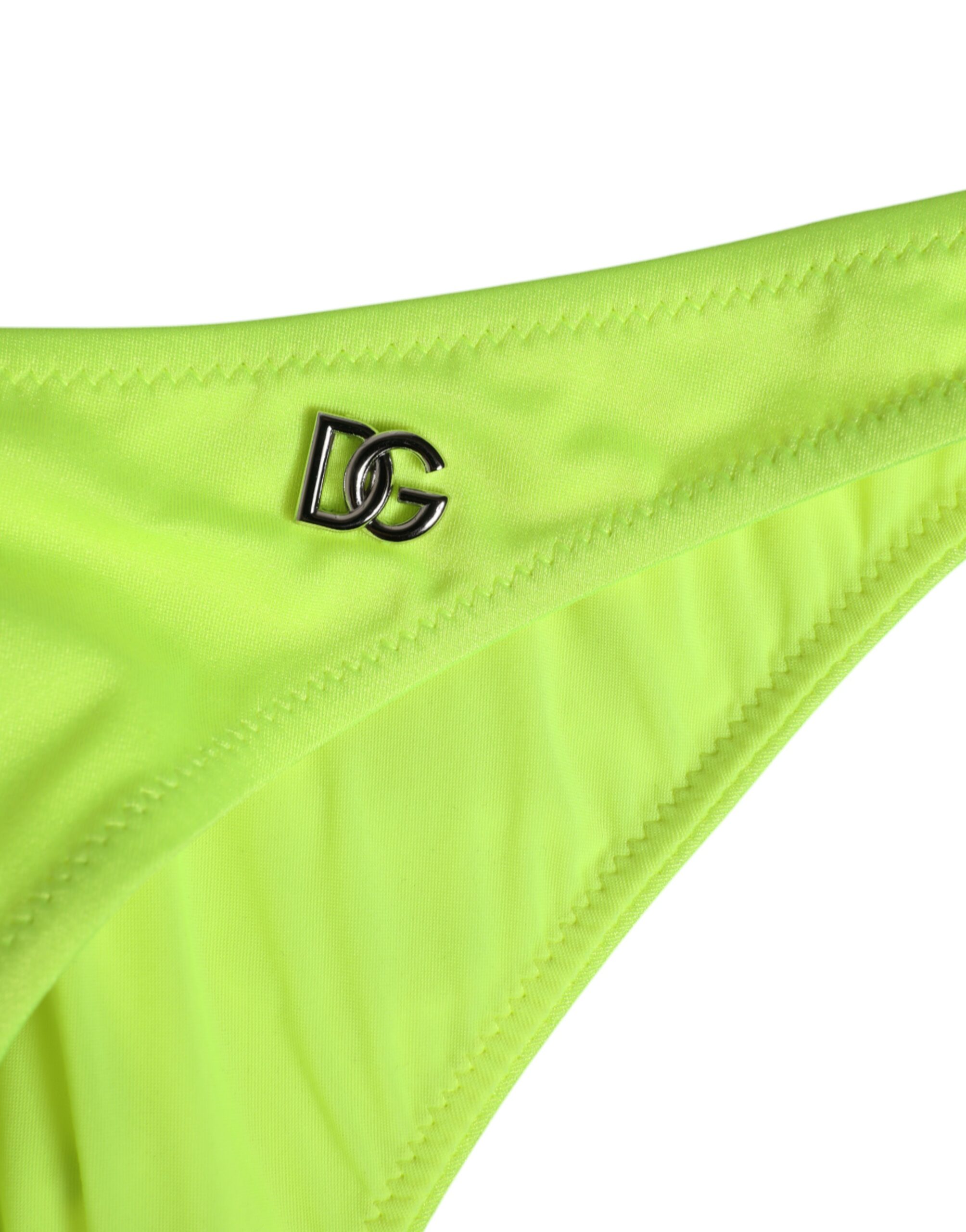 Плавки-брифы с логотипом DG Neon Green, женское нижнее белье Dolce & Gabbana, зеленый — фото 2