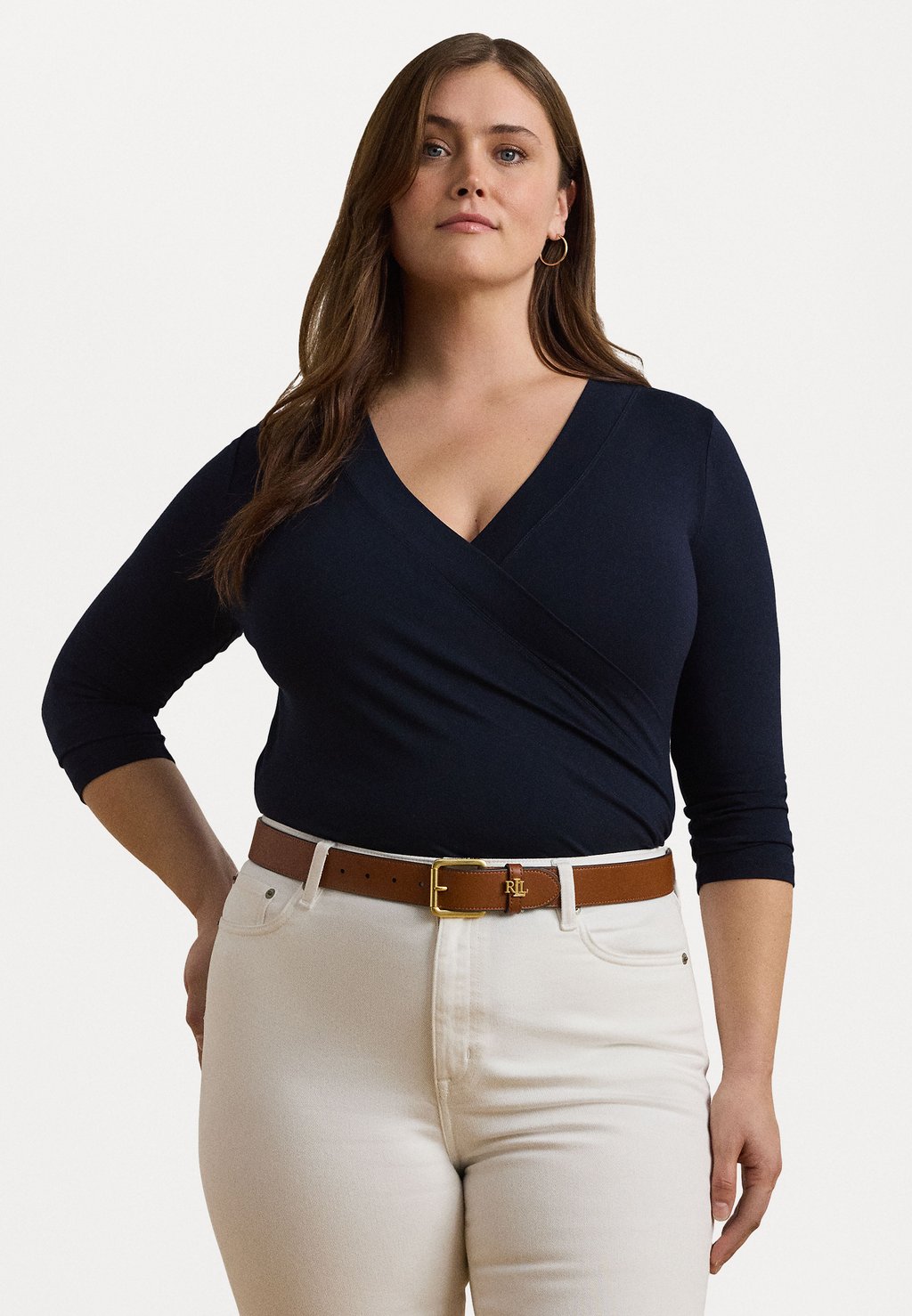 

Топ с длинными рукавами WRAP STYLE JERSEY TOP Lauren Ralph Lauren Woman, темно-синий
