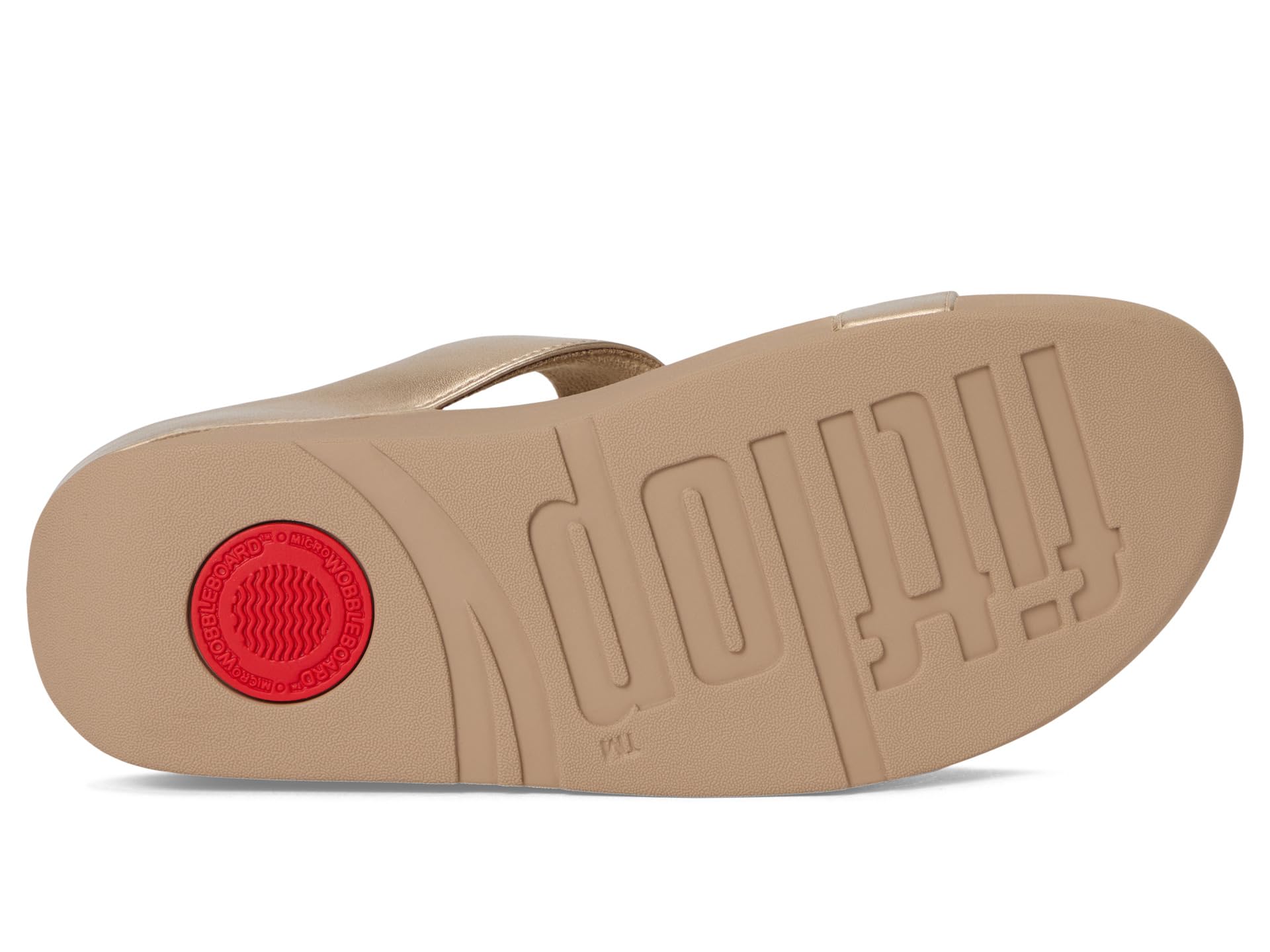 Сандалии FitFlop Halo Bead-Circle Metallic H-Bar Slides, цвет Metallic Latte Beige — фото 3