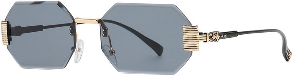 

Винтажные маленькие прямоугольные солнцезащитные очки без оправы для женщин и мужчин, модные, роскошные, трендовые, дорожные, металлические солнцезащитные очки для женщин HVTVTLA, Black