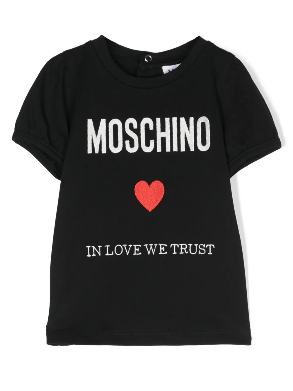 

Футболка с вышитым логотипом Moschino Kids, черный