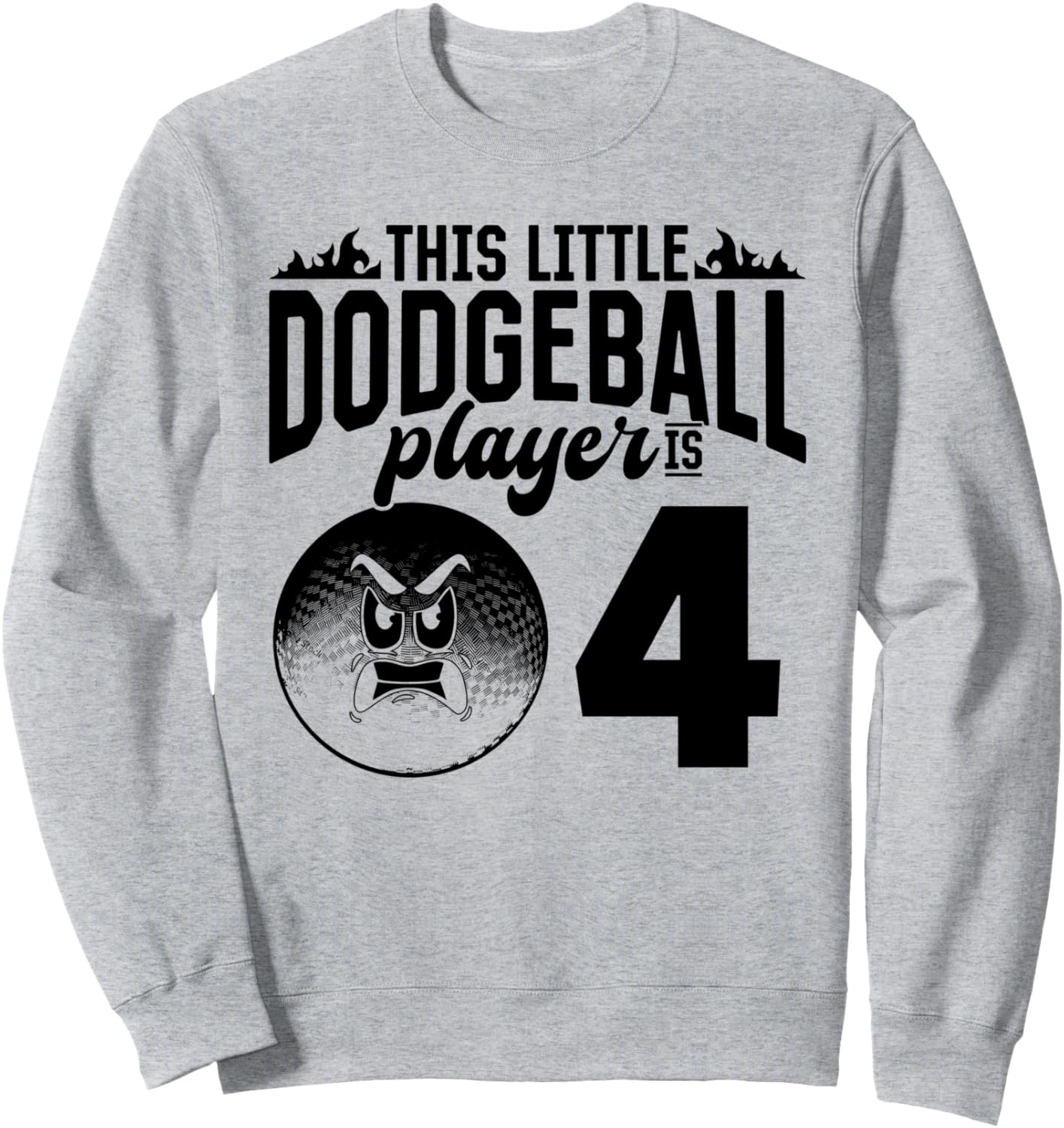 

Этот маленький игрок в доджбол - 4-летний мальчик. Толстовка с изображением игрока в доджбол 4Th Birthday Dodgeball Player, серый