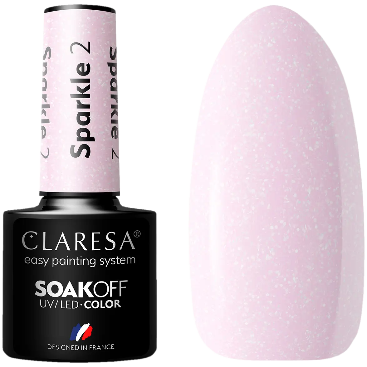 

Гибридный лак для ногтей с блестками 2 Claresa Sparkle, 5 гр