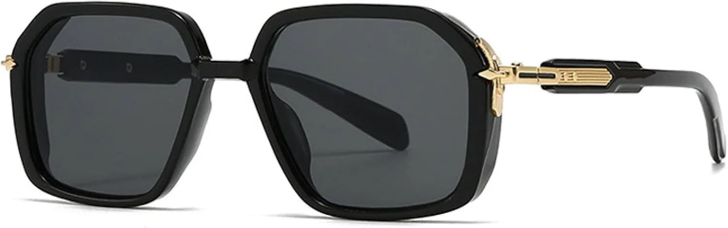 

Мужские солнцезащитные очки в стиле ретро с защитой от УФ-излучения UV400, женские солнцезащитные очки с заклепками и градиентным переходом цвета TVTBBVV, Black Grey