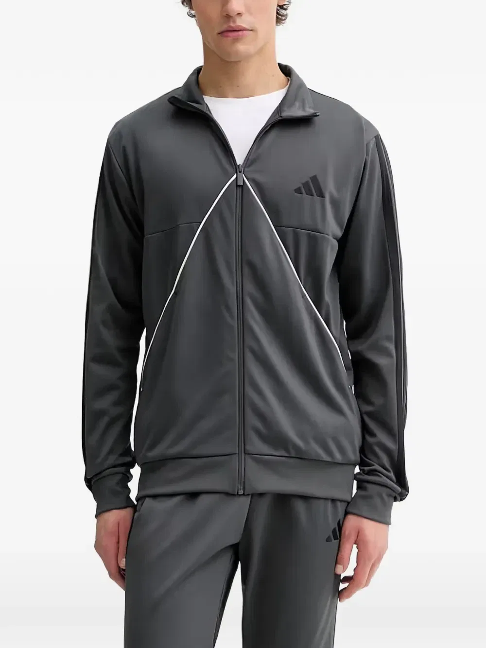 Куртка-молния с кантом Adidas, серый