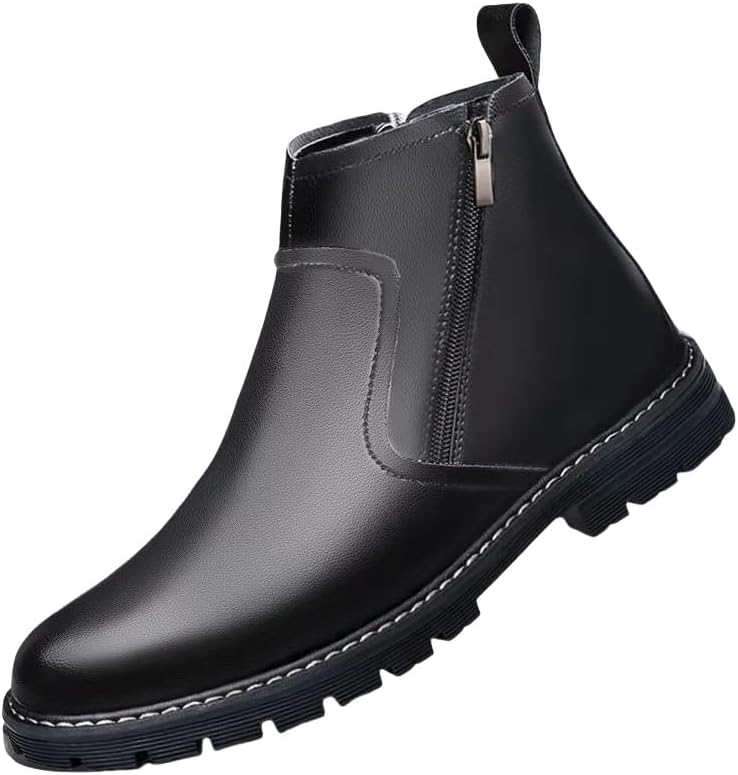 

Мужские черные высокие ботинки, короткие - Ретро и модные, скользкие и износостойкие, подходят для поездок на работу, активного отдыха на улице, повседневного использования и официальных мероприятий Clolinde