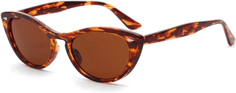 

Винтажные мужские солнцезащитные очки с леопардовым принтом и «кошачьим глазом», женские солнцезащитные очки в стиле ретро с заклепками MTZJH, Leopard Leopard