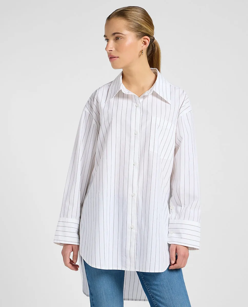 

Женская рубашка асимметричного кроя Lee, белый/черный