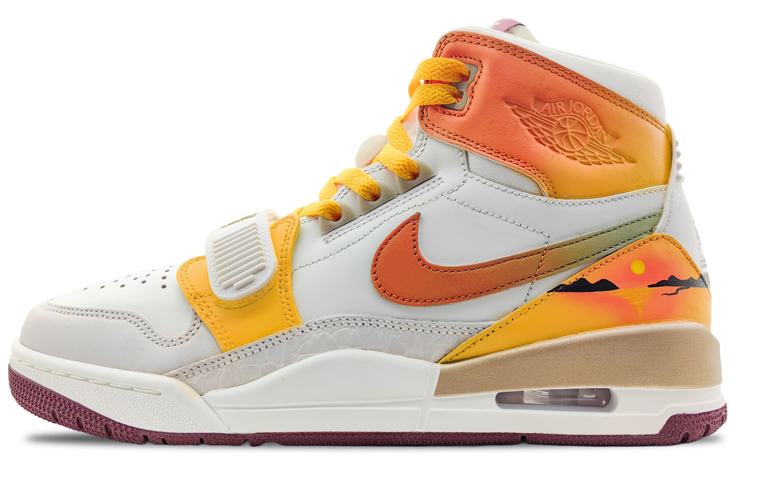 

Кроссовки Jordan Legacy 312 Vintage Basketball Shoes Men High-top Orange/Gold/Grey, белый