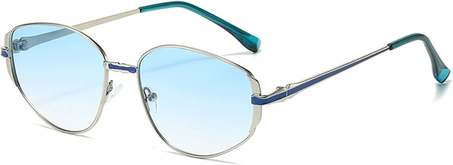 

Женские солнцезащитные очки Bullabulling в стиле ретро овальной оправы, модные, роскошные, с металлическим каркасом, «кошачий глаз», мужские, для активного отдыха и вождения, с защитой от УФ-излучения UV400, Silver Blue