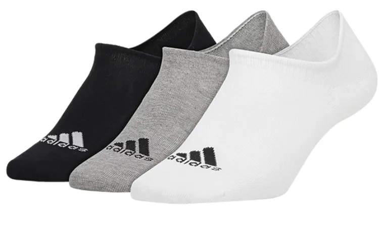 Носки низкие унисекс, набор из 3 пар Adidas, 3 Pack (Gray/White/Black)