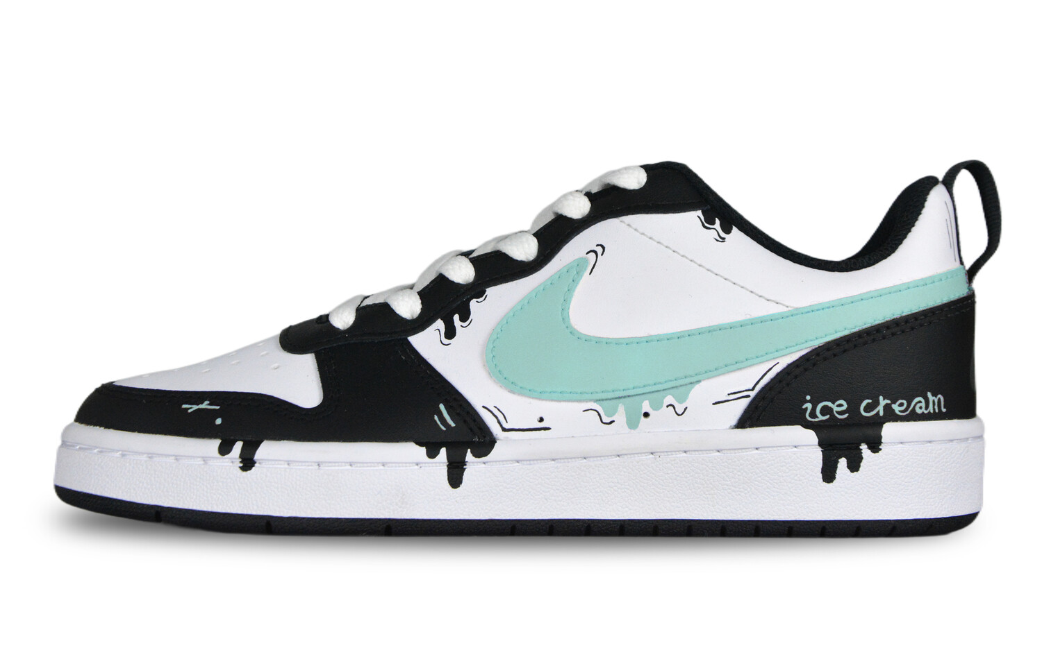 

Кроссовки Nike Court Borough Skateboarding Shoes Women's Low-top Black/cyan/white, зеленый