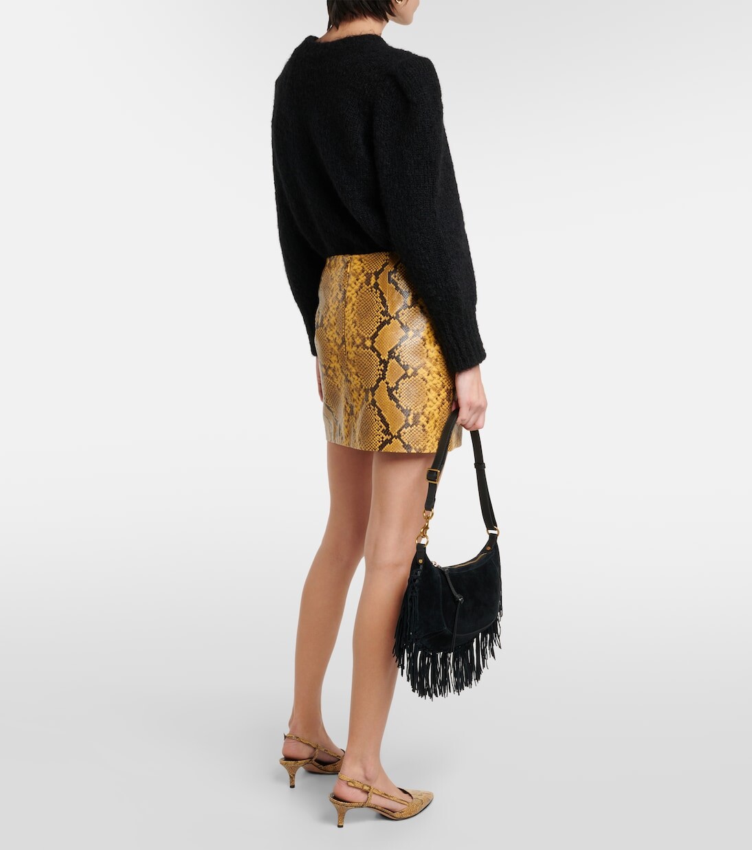 Мини-юбка blair со змеиным эффектом Isabel Marant, нейтральный — фото 3