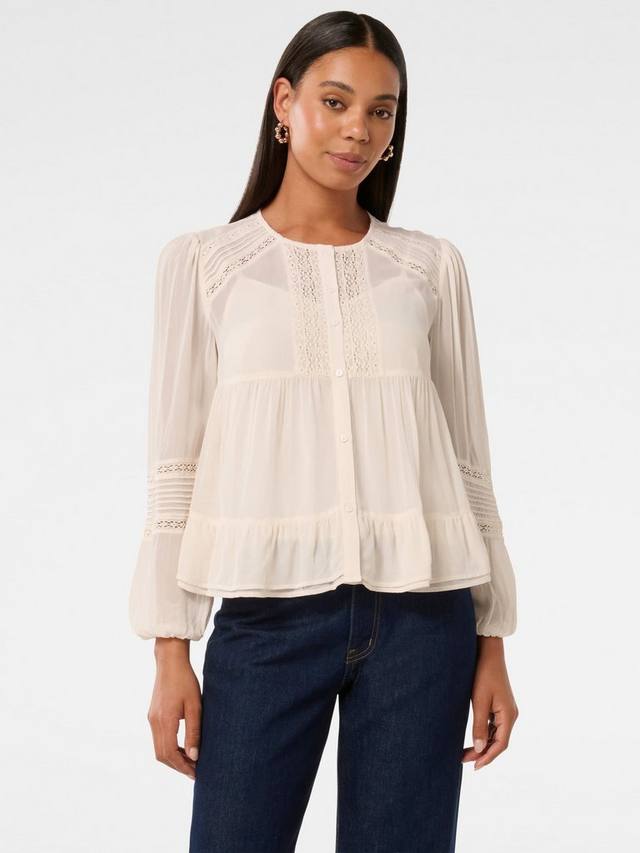 

Топ Hartley с кружевной отделкой Forever New, Cream Pink