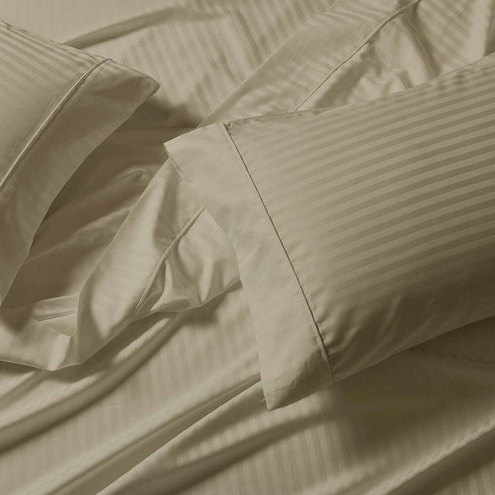 

Комплект простыней из хлопка 608 — очень глубокие карманы (22 дюйма) Egyptian Linens, цвет Striped Linen
