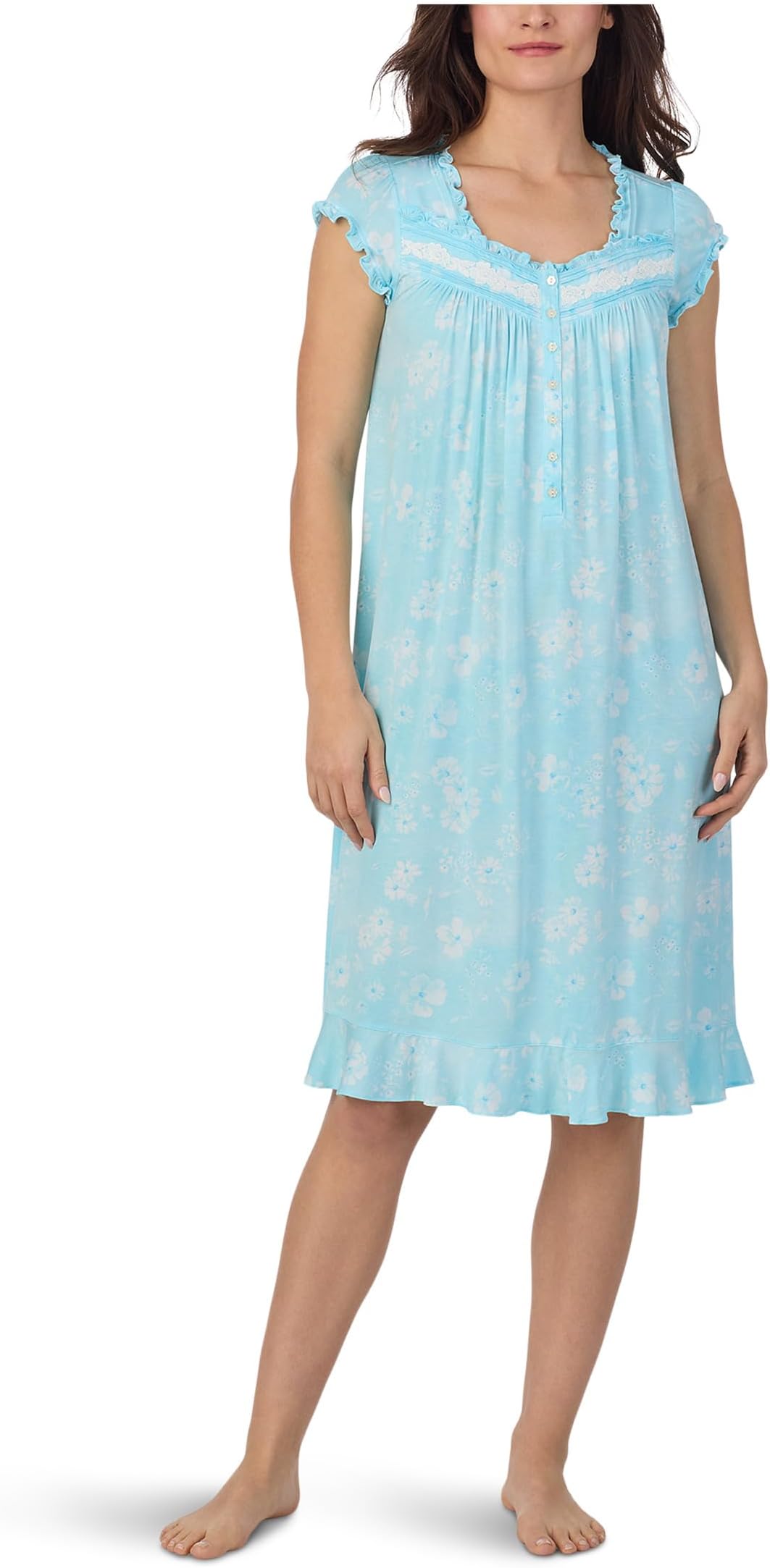

Ночная рубашка Eileen West Waltz Cap Sleeve Nightgown, цвет Aqua Ground Floral