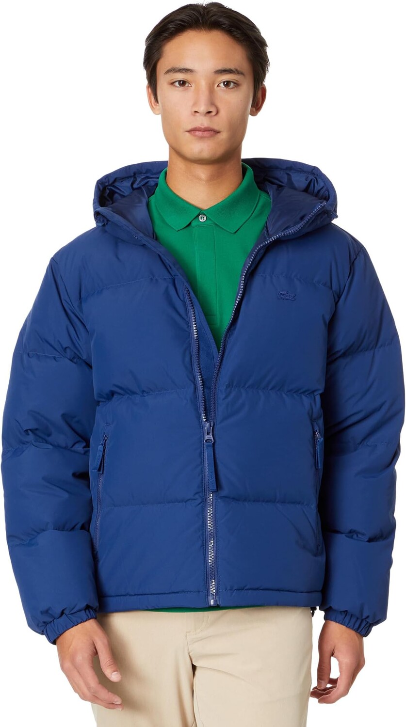 

Куртка Lacoste Hooded Puffer Jacket, цвет Midnight Blue