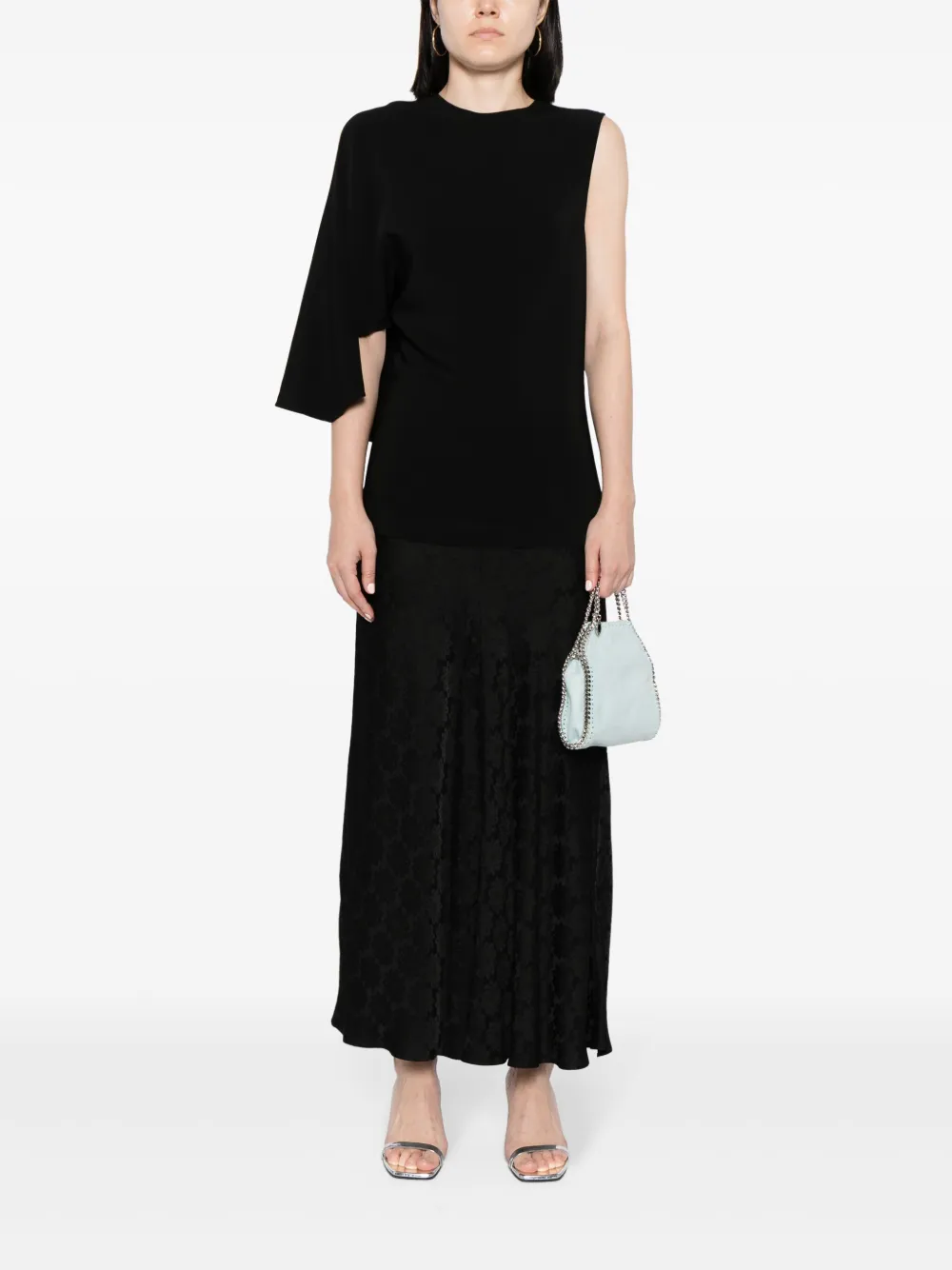 Топ асимметричного кроя с одним рукавом STELLA MCCARTNEY, черный — фото 2