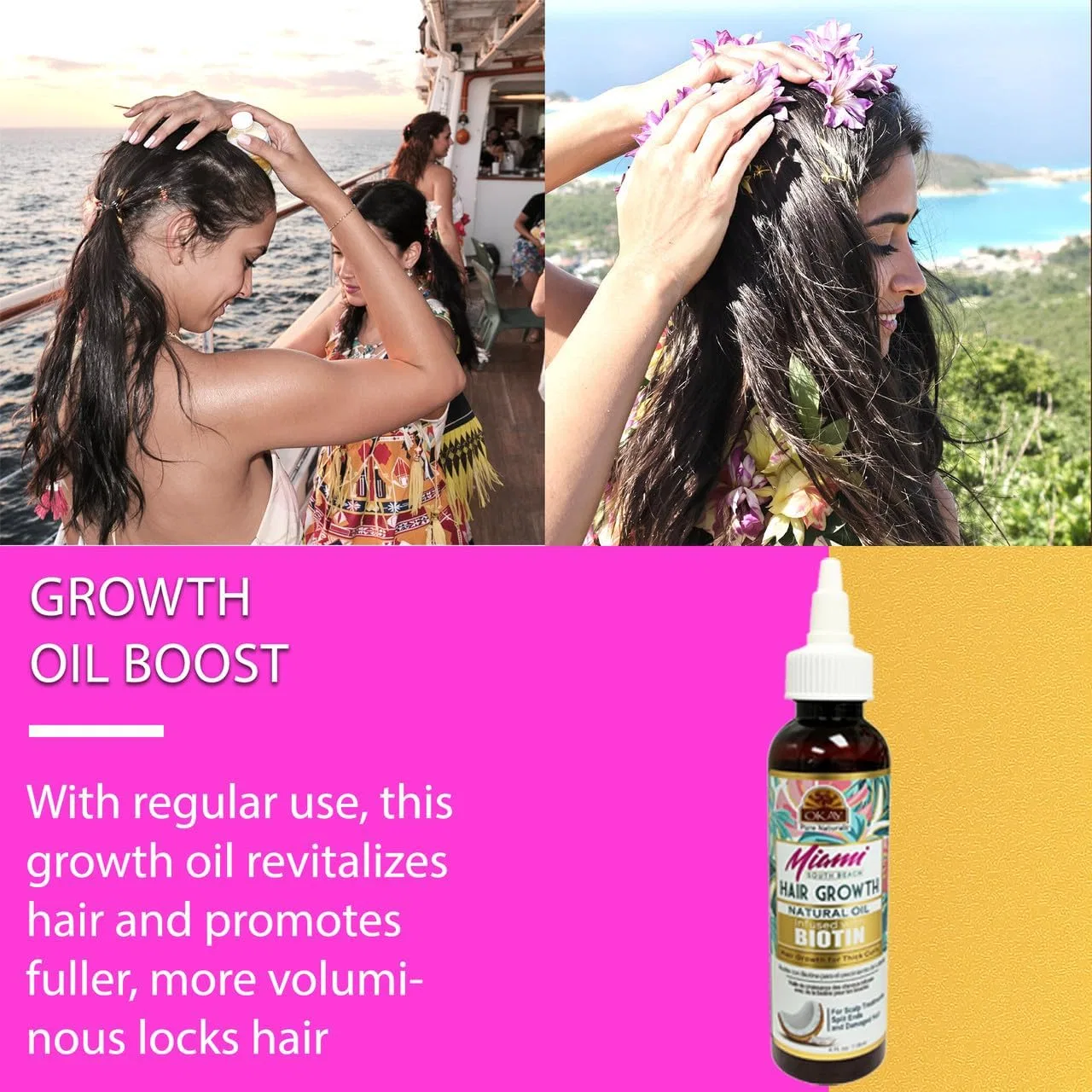 Масло для роста волос OKAY Black Jamaican Castor Oil Coconut Hibiscus 118 мл — фото 3