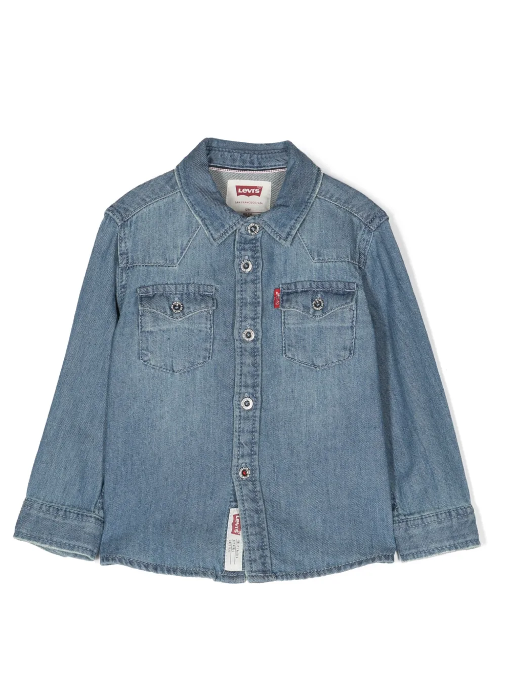 

Джинсовая рубашка на пуговицах Levi's Kids, синий