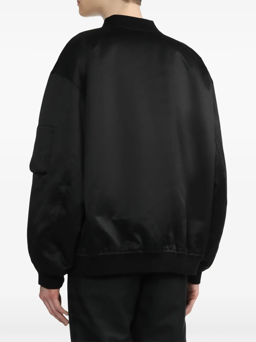 Бомбер с молниями на рукавах JIL SANDER, черный — фото 4