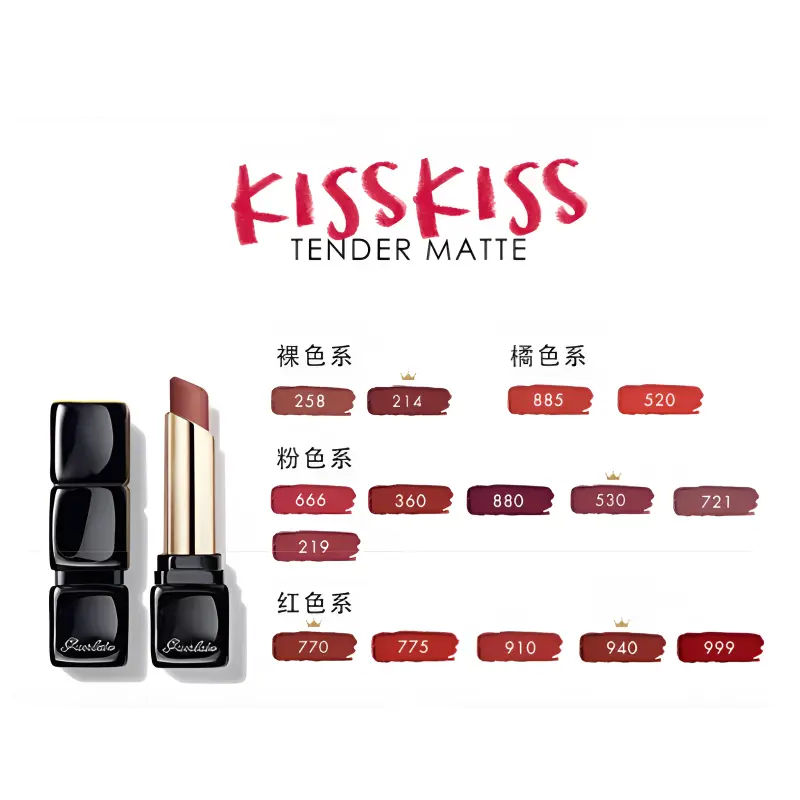 Kissable Soft Matte Помада, мягкая матовая бархатистая легкая стойкая косметика, легко растушевывается, премиальное ощущение GUERLAIN, #n°777 — фото 3