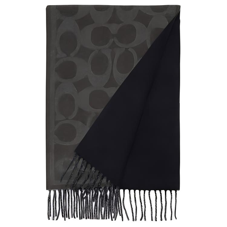 

COACH Кашемировый шарф унисекс черный, Black