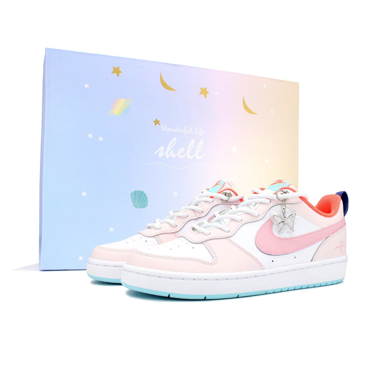 

Кроссовки Nike Court Borough 2 Skateboarding Shoes Women's Low-top Pink/white, цвет Cherry Blossom Pink