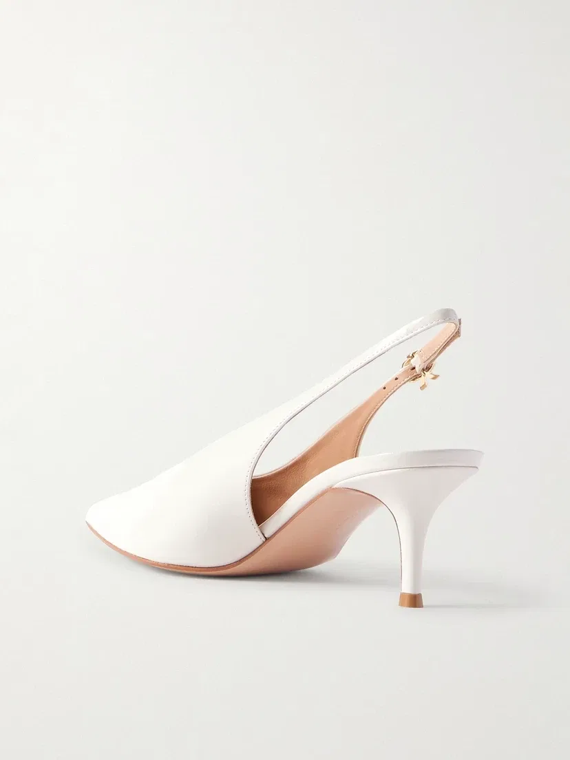 Туфли-слингбэки Robbie 55 из полированной кожи Gianvito Rossi, белый — фото 3