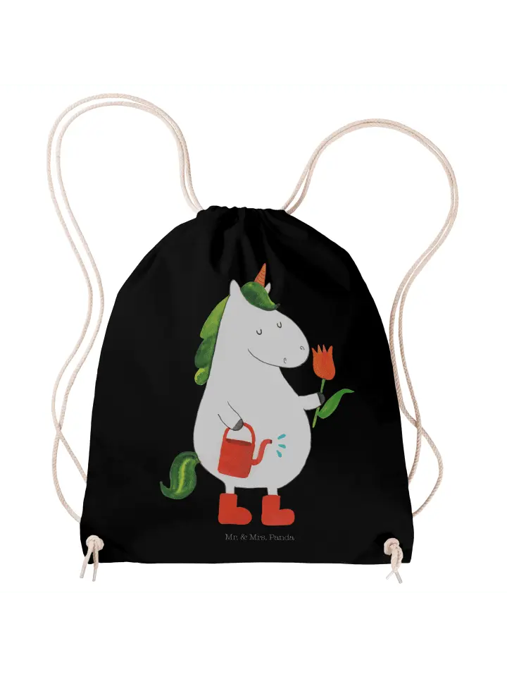 

Спортивная сумка Mr & Mrs Panda Sportbeutel Einhorn Gärtner ohne Spruch, черный