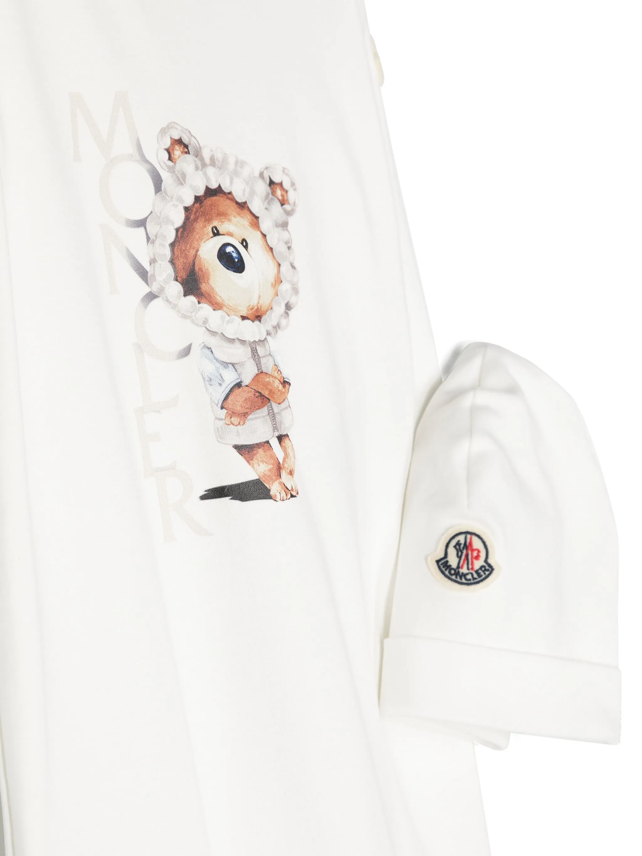 Комплект для новорожденного с логотипом Moncler Enfant, белый — фото 2