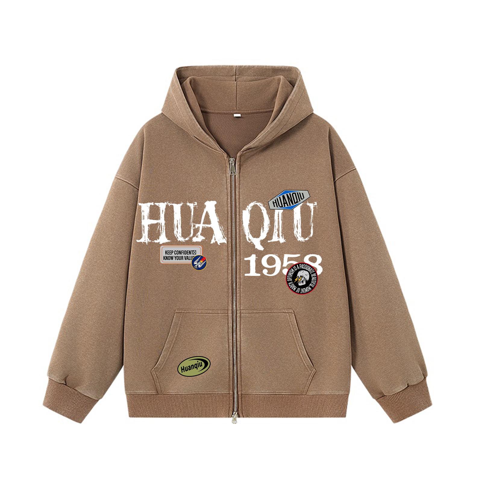 

Толстовка Unisex Hooded Moderate Cardigan HUANQIU, coffee