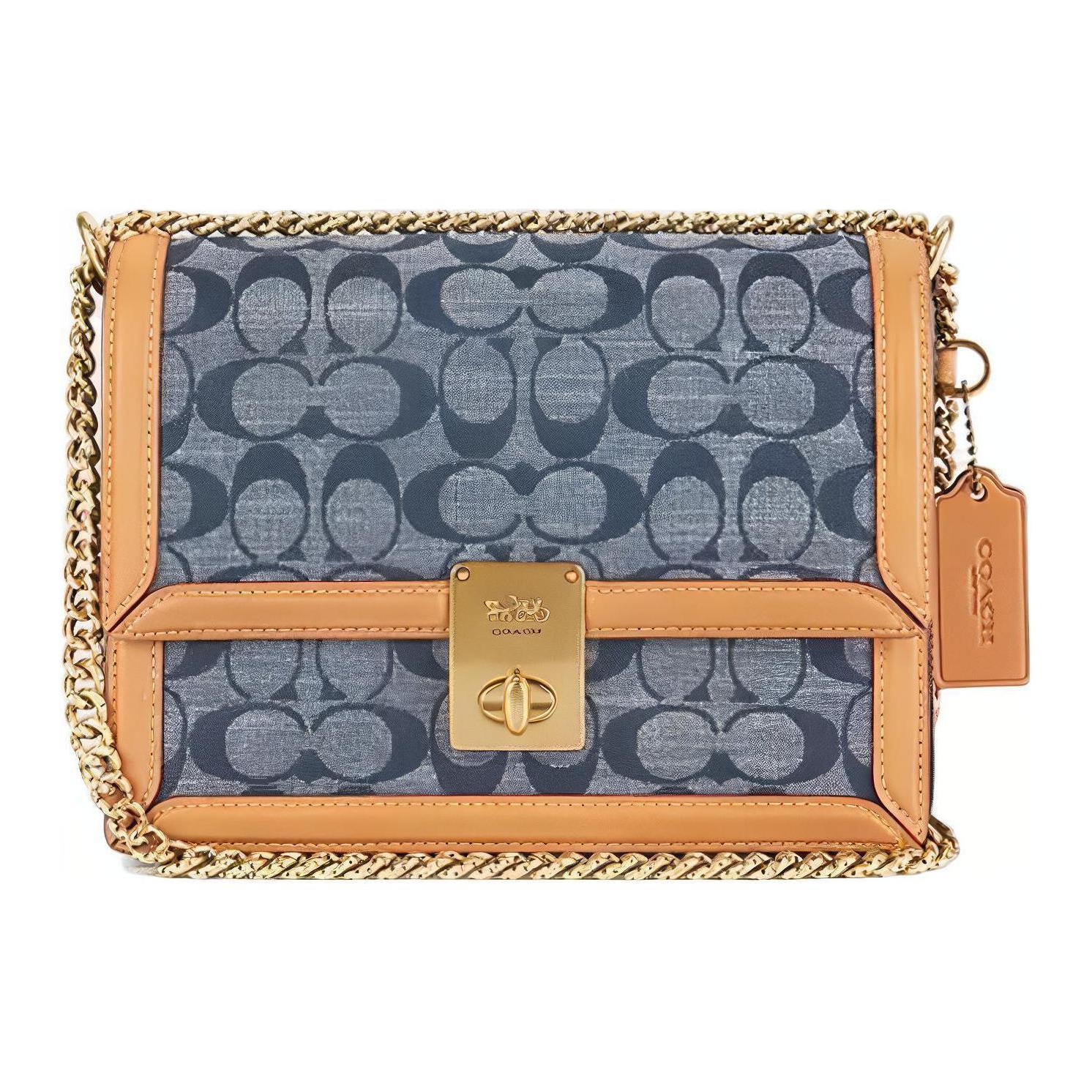 

COACH Сумка-мессенджер Hutton Fabric, женская, синяя и оранжевая