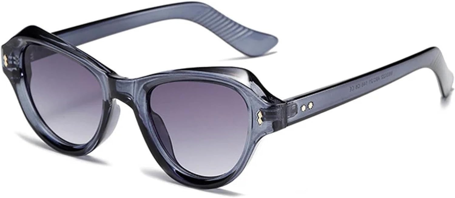 

Модные солнцезащитные очки «кошачий глаз» с заклепками, женские солнцезащитные очки в стиле ретро с градиентным переходом цвета, защита от УФ-излучения UV400, мужские солнцезащитные очки TVTBBVV, Blue Gray Gradient