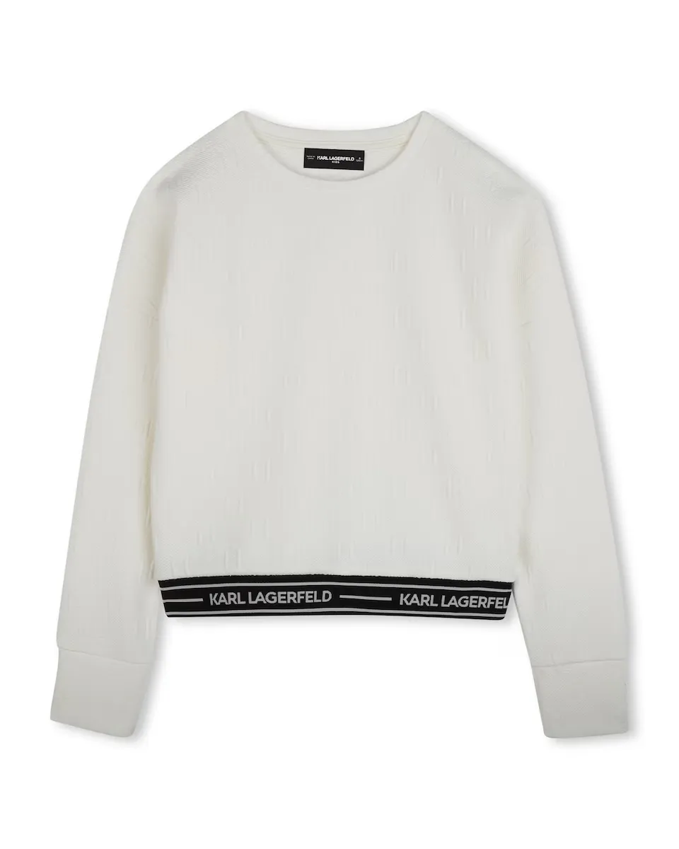 

Белая толстовка с длинными рукавами для девочки Karl Lagerfeld Kids, белый